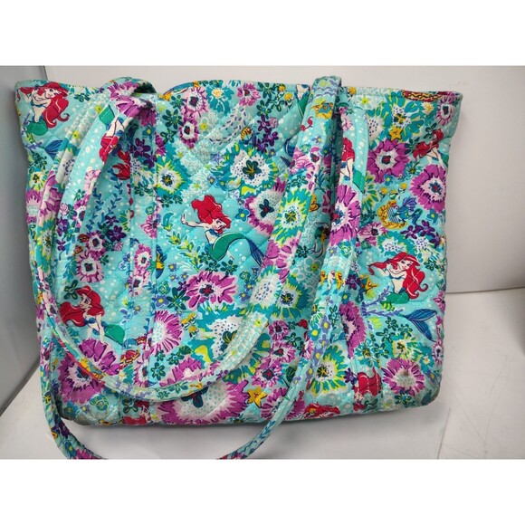 Vera Bradley Original Zip Tote In Disney Ariel Little Mermaid Floral - Picture 4 of 13
